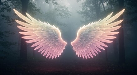 Glowing Pastel Angel Wings