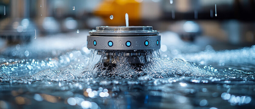 Water fountain with bubbling water and smart sensor technology