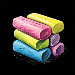 an AI Image Generator, Colorful Arrangement of Rectangular Chalk o
