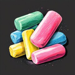 an AI Image Generator, Colorful Arrangement of Rectangular Chalk o