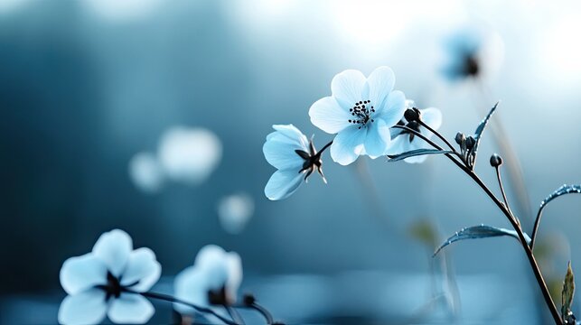 Flowers that disappear into the mist or blur .