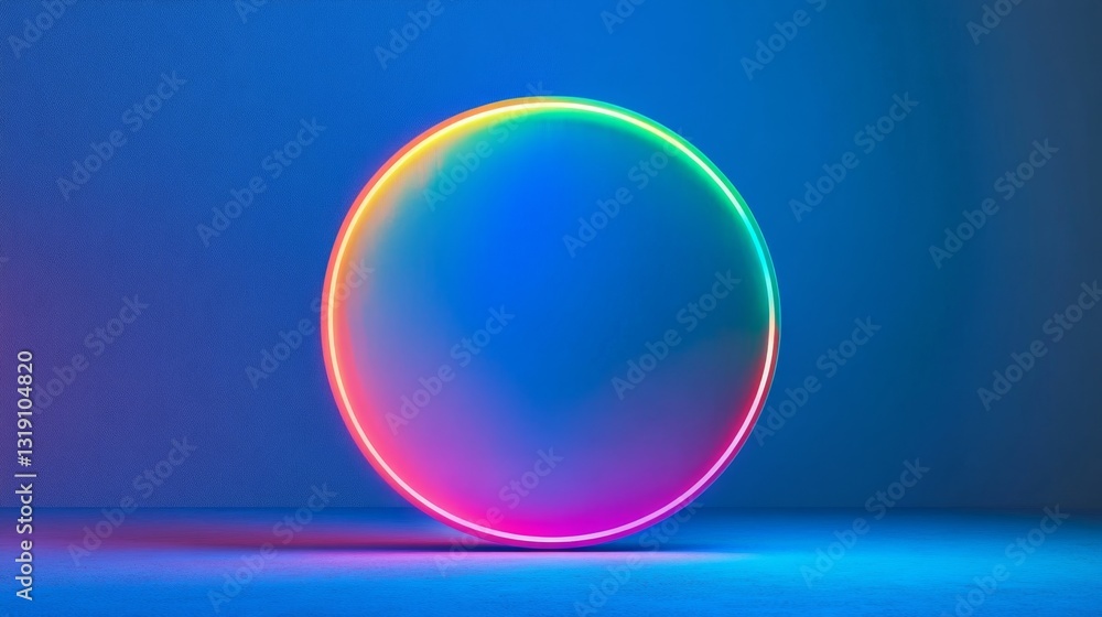 Poster vibrant three-dimensional colorful circle graph with soft edges