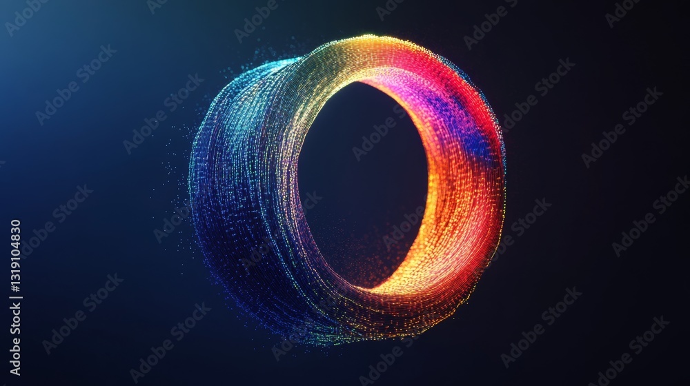 Aufkleber vibrant three dimensional circle graph with colorful edges