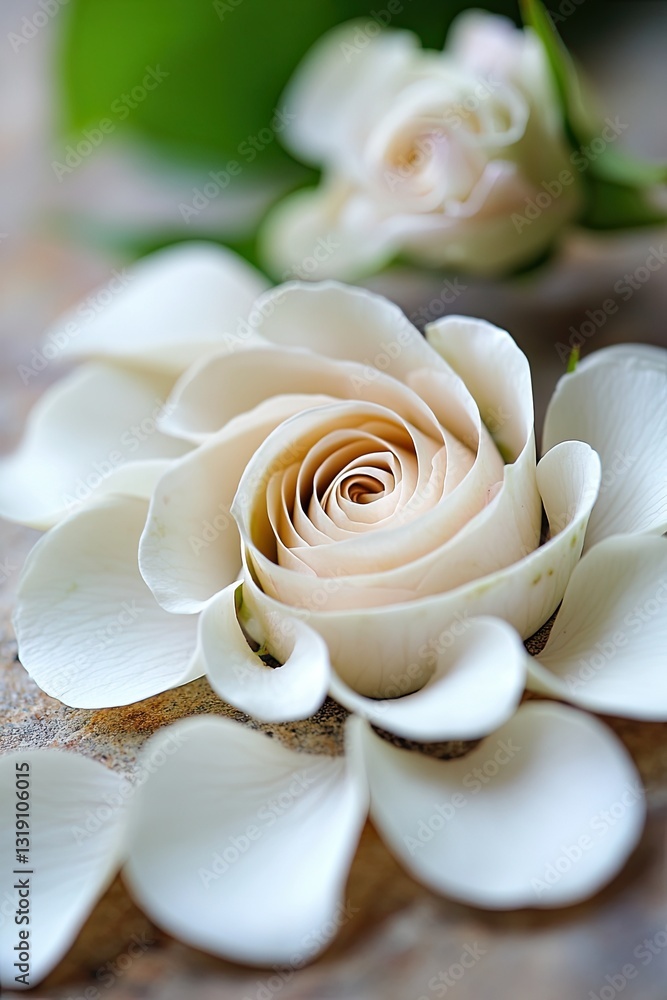 Poster petals neatly arranged in a spiral shape .