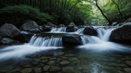 Fototapeta premium とても色鮮やかなインクの液体が光沢がある漆黒の画用紙の上で撥水する