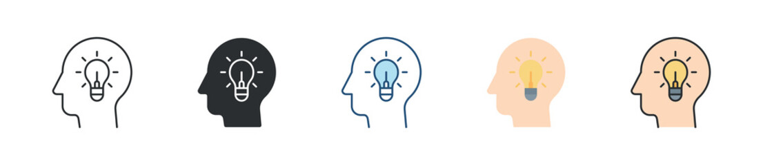 Creative Idea Icon Set Multiple Style Collection