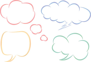 Obraz premium pastel mulricolor comic style speech bubbles set