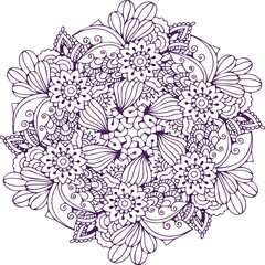 Beautiful flower art and mandala vector design