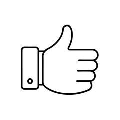 Thumbs Up Icon &ndash; Simple Outline Design for Approval and Positive Feedback