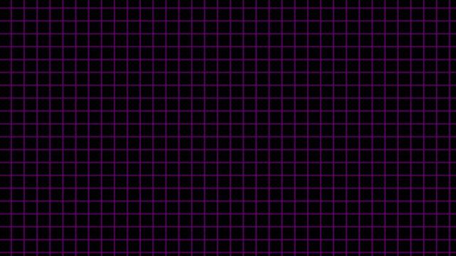 Abstract purple and black gradient background with a grid pattern. abstract grid technology background with glowing lines. Seamless polygon dots digital motion graphic.