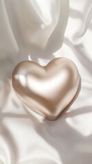 Fototapeta premium Charming heart-shaped object placed on clean white background evoking feelings of love and joy
