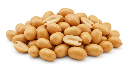 Obraz premium Roasted Peanuts Isolated on White Background
