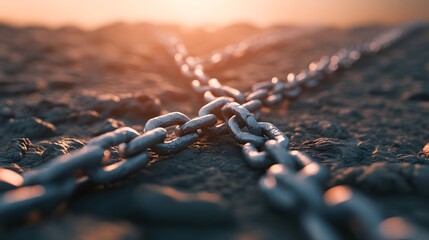 Broken Chains Falling to the Ground, Symbol of Freedom and Resistance