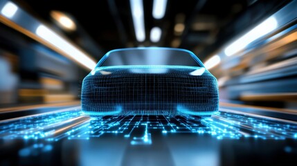 Innovative electric vehicle revolution automotive industry digital rendering modern environment dynamic perspective future concept