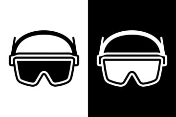 Industrial Safety Goggles Silhouette Ideal for Construction & Laboratory Graphics.
