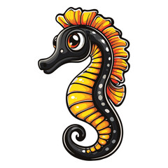 Fototapeta premium Seahorse cartoon vector illustration 