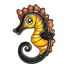 Seahorse cartoon vector illustration 
