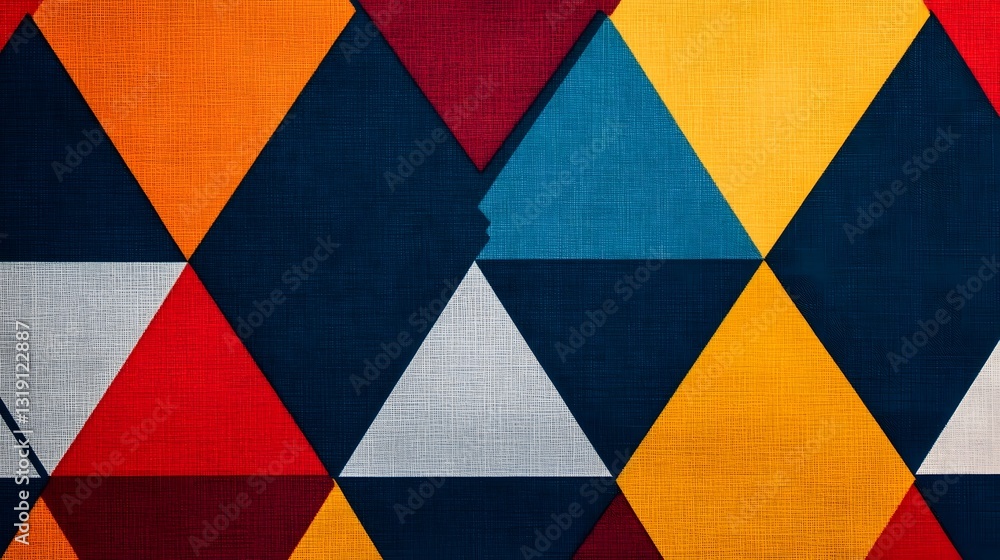 Aufkleber bold and vibrant geometric fabric pattern with colorful triangular shapes