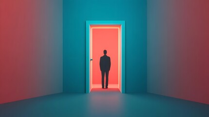 Obraz premium Kaleidoscopic Door Opening to a World of Shifting Patterns and Colors