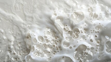 Naklejka premium Soft White Foam Texture Background with Large Bubbles and Smooth Details