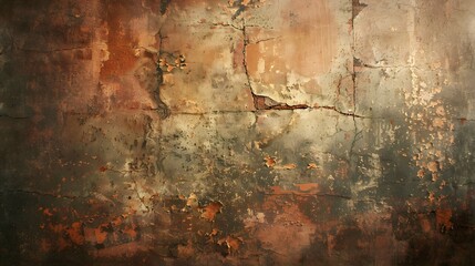 Obraz premium Rusty and Weathered Wall Texture with Cracks and Peeling Paint Background