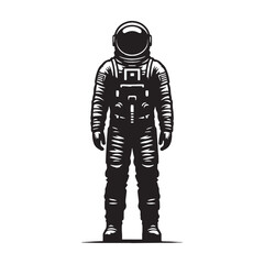 Galactic Explorer Astronaut silhouette, journeying through the stars - Astronaut illustration - Minimalist Astronaut vector - Profession silhouette
