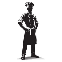 Chocolate Lover Baker silhouette, specializing in rich cocoa creations - Baker illustration - Minimalist Baker vector - Profession silhouette
