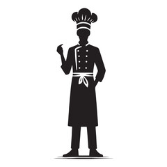Classic Baker silhouette, honoring old-fashioned baking traditions - Baker illustration - Minimalist Baker vector - Profession silhouette
