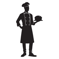 Golden Crust Baker silhouette, perfecting the art of crispy bread - Baker illustration - Minimalist Baker vector - Profession silhouette
