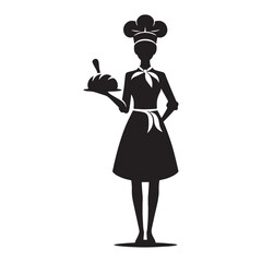 Handcrafted Baker silhouette, shaping each loaf with care - Baker illustration - Minimalist Baker vector - Profession silhouette
