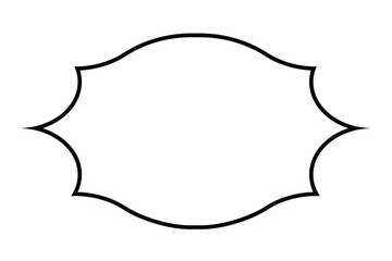 Black Outline Decorative Frame Template. Isolated on White Background. Line banner for culture, religion or historical concept designs. 