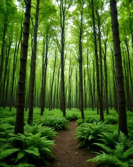 Obraz premium morning forest background