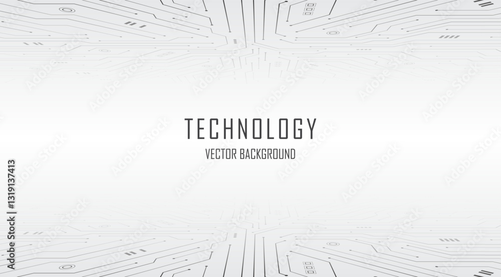 Aufkleber abstract ai circuit board in black and white background. high-tech electronics board digital technol
