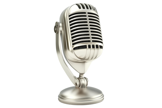 retro microphone on transparent background. music and podcast concept - Powered by Adobe