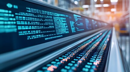 Holographic Interface Showcasing Analytics and Blockchain Supply Chain Data