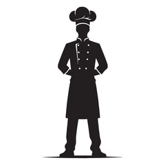 Savvy Chef silhouette, a natural in the kitchen - Chef illustration - Minimalist Chef vector - Profession silhouette
