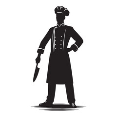 Legendary Chef silhouette, shaping the future of food - Chef illustration - Minimalist Chef vector - Profession silhouette

