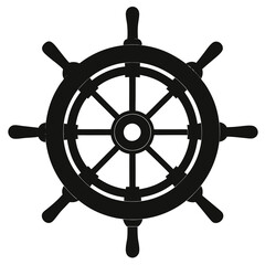 helm of a ship silhouette vector illustration