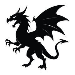 Fototapeta premium dragon silhouette vector 