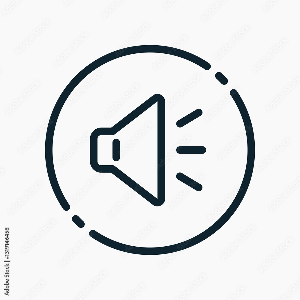 Poster design illustration graphic of speaker on icon with line style. suitable for ui, mobile design, web 