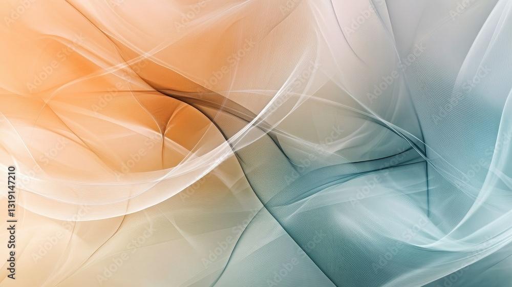 Poster smooth gradient abstract background with a soft blend of pastel colors and artistic curves.
