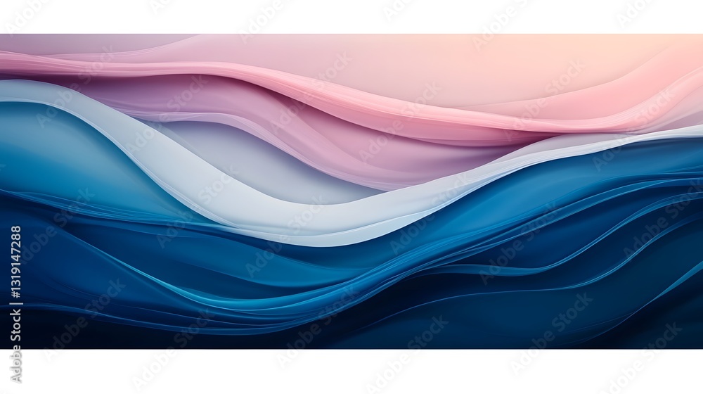 Poster elegant flowing gradient layers of soft indigo and cyan hues