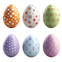 Colorful Easter Eggs Clipart for Decoration and Design Isolated on transparent background 