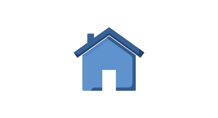Obraz premium Flat-style home icon in blue tones on a white background