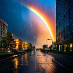 雨の中に虹