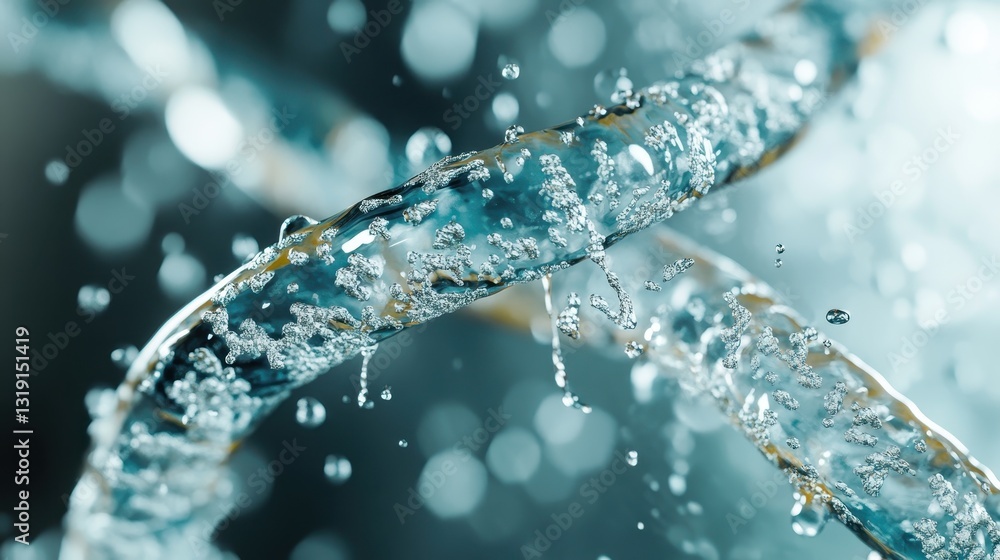 Poster an intriguing spiral of water is depicted, adorned with captivating bubbles that add a sense of move