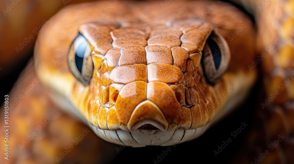 Poster this image captures a close-up of a powerful snake's head, highlighting its sharp features and the s