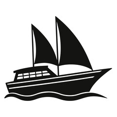 catamaran boat silhouette vector illustration