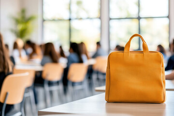 Diverse group of students engaged in modern classroom learning environment with focus on student life and education