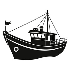 fishing boat silhouette vector illustration
